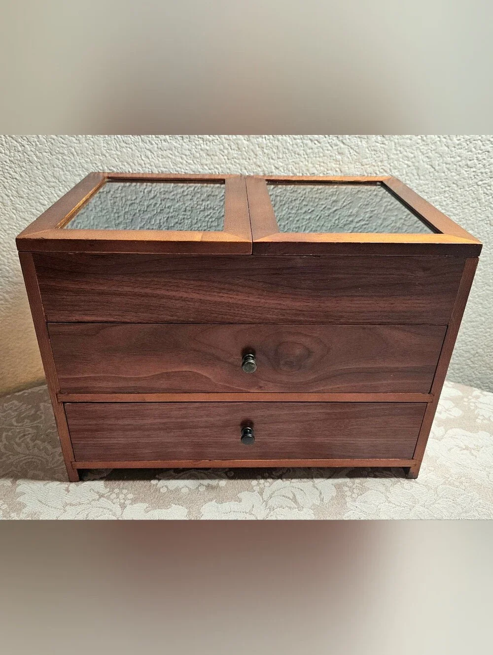 3 Tier Jewelry Organizer Chest MCM Vintage 12.75